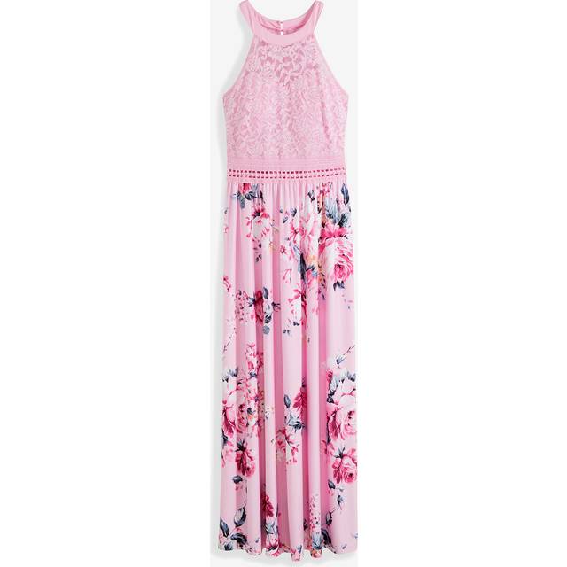 bonprix Posy Print Maxi Dress - Pale Pink Floral