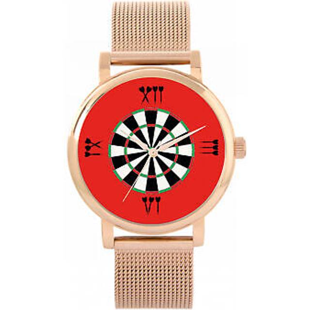 Toff london tlws-31264 ladies red roman numerals dartboard watch