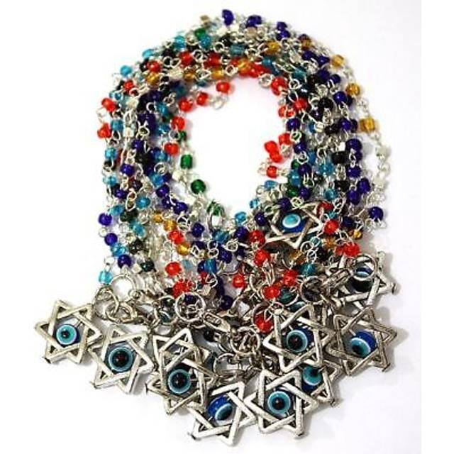 Jewish judaica spiritual bracelets jewelry lucky eye star of david beaded