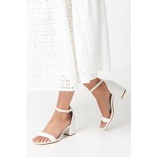 Womens Sammy Barely There Low Block Heel Sandals - White - 7
