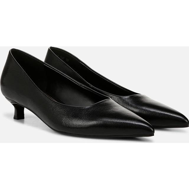 Naturalizer Natalia Kitten Heel Shoes, Black Leather, 6.5W Classic Pumps, Pointed Toe