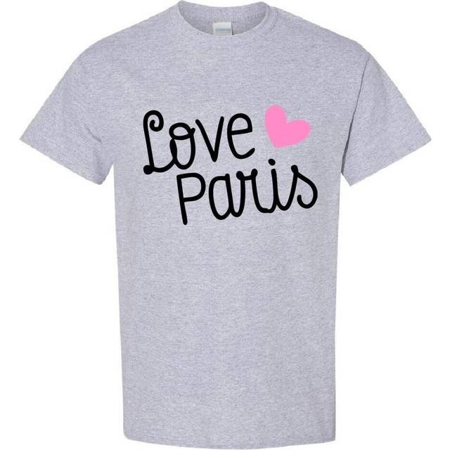 (Sport Grey, 2XL) I Love Paris France City of Romance Lights Gift Men T Shirt Tee Top