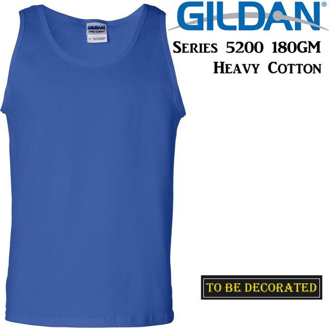 (S) Gildan Royal Blue Tank Top Singlet Shirt S - 2XL Small Big Men's Heavy Cotton