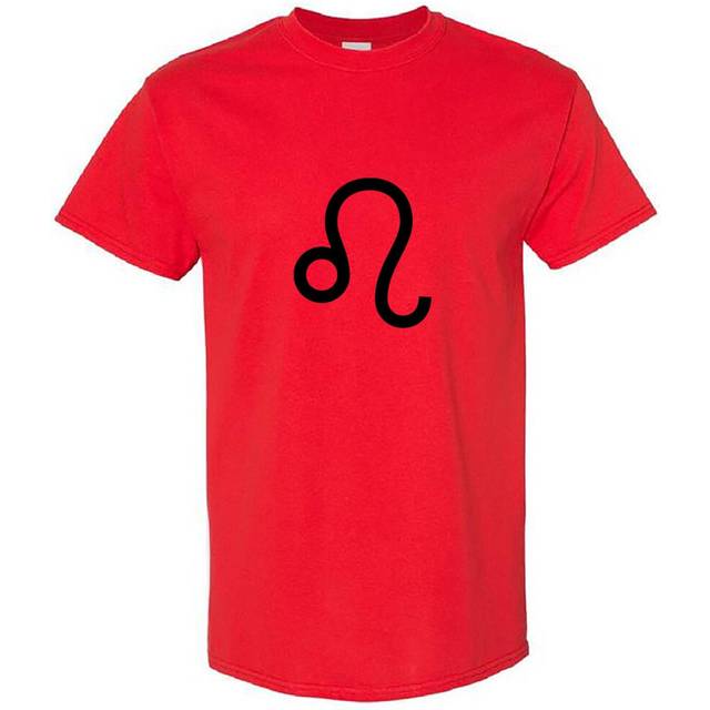 (Red, 2XL) Leo Lion Zodiac Horoscope Astrological Symbol Sign Men T Shirt Tee Top