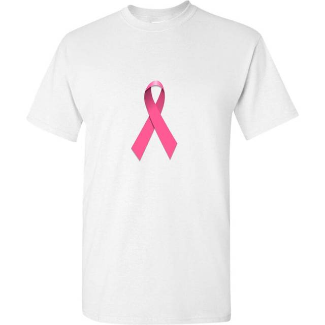 (White, 2XL) Breast Cancer Hope Support Awareness Pink Ribbon Men T Shirt Tee Top