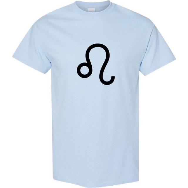 (Light Blue, L) Leo Lion Zodiac Horoscope Astrological Symbol Sign Men T Shirt Tee Top