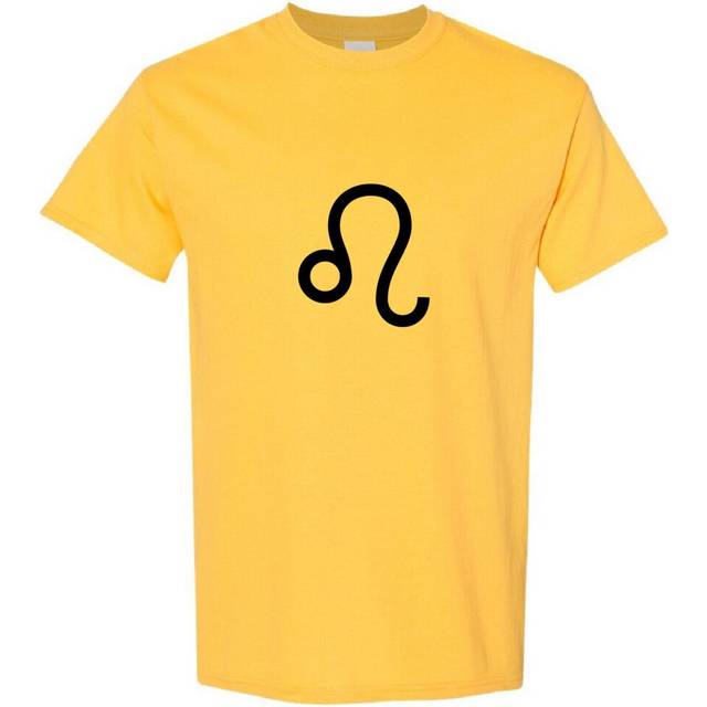 (Yellow, M) Leo Lion Zodiac Horoscope Astrological Symbol Sign Men T Shirt Tee Top