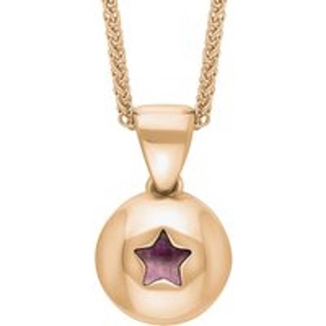 9ct Rose Gold Blue John Star Disc Necklace