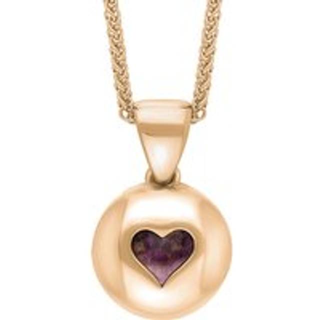 9ct Rose Gold Blue John Heart Disc Necklace