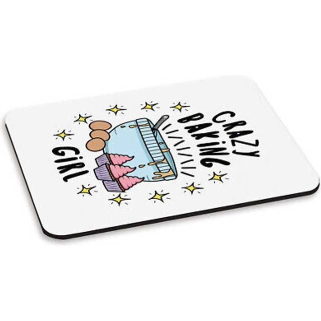Crazy Baking Girl Stars Pc Computer Mouse Mat Pad Funny Baker Cook Chef Kids