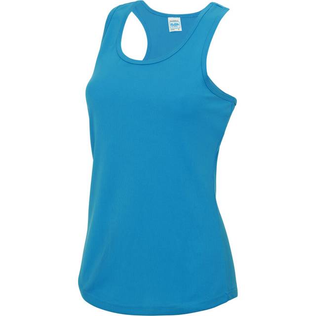(Sapphire Blue, XS) AWDis Cool Girlie Womens Fitness Workout Gym Running Wicking Sleeveless Vest Top