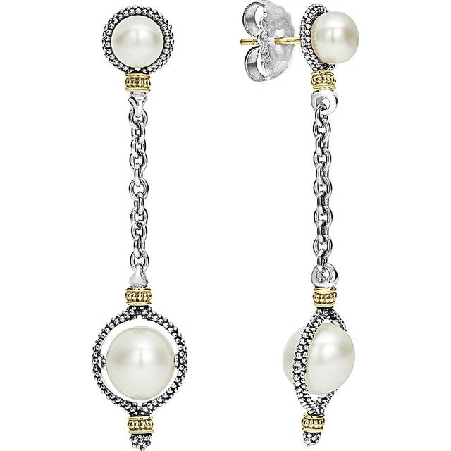 Lagos Luna 18K & Silver Pearl Drop Earrings