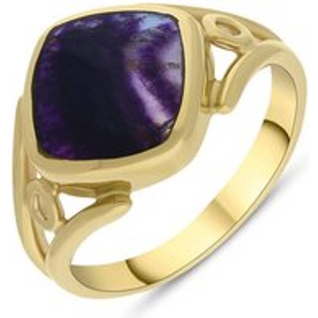 9ct Yellow Gold Blue John Cushion Cut Ring