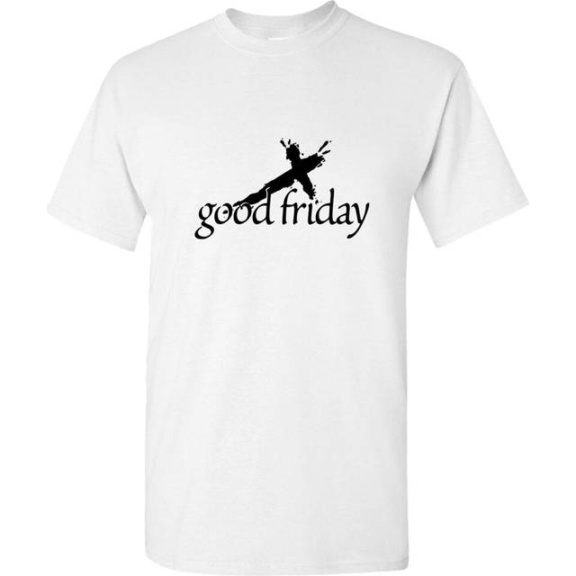 (White, XL) Easter Good Friday Cool Unique Jesus Christian God Cross Men T Shirt Tee Top