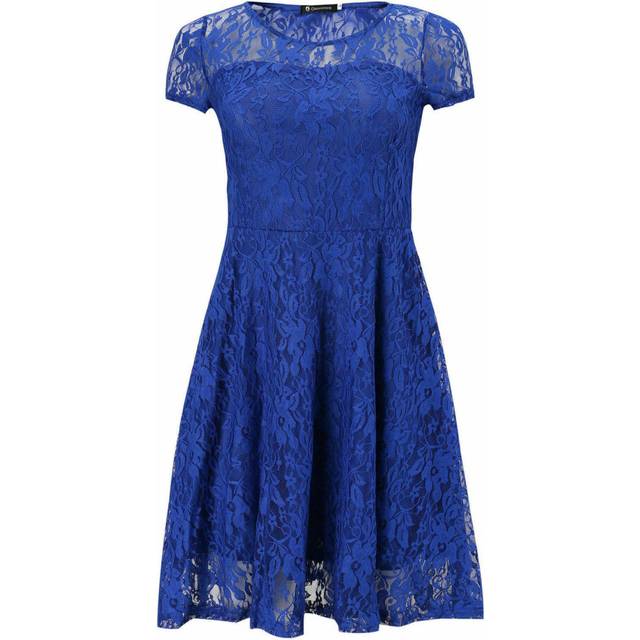 (  S (UK 6-8),   Blue) Women Lace Mini Dress Ladies Plus Size Summer Evening Party Cocktail Size 8 -22