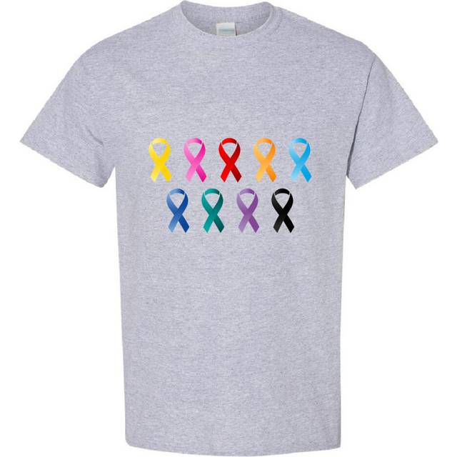 (Sport Grey, 2XL) Cancer HIV AIDS Support Awareness Ribbon Symbol Men T Shirt Tee Top