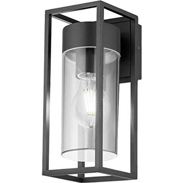 Exterior Modern Garden Wall Light Lantern Cool White Clear Diffuser LED Compatible Includes 4w Bulb