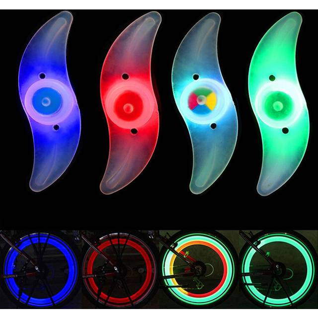 (a-Red) 3 Lighting Mode 5pcs Led Neon Bicycle Wheel Spoke Light Wheel Light S-Shaped Windwheel Tail Light Safety Bicycle Accessories