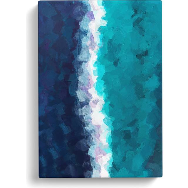 Atmosphere Abstract - Wrapped Canvas Painting - Navy (60cm H x 40cm W x 3cm D)