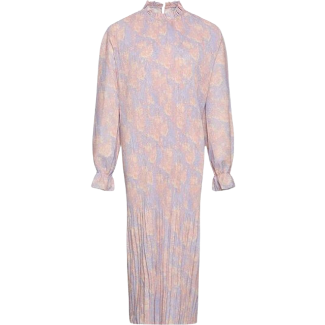 Noella Rebecca Long Dress - Lavender/Apricot Print