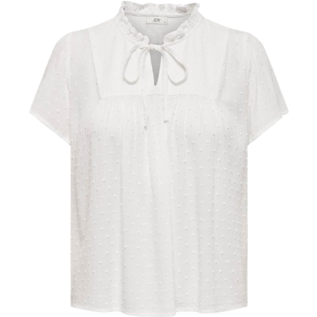 JDY Lima Life S/S topp Wvn Noos damblusar, Cloud Dancer, 40