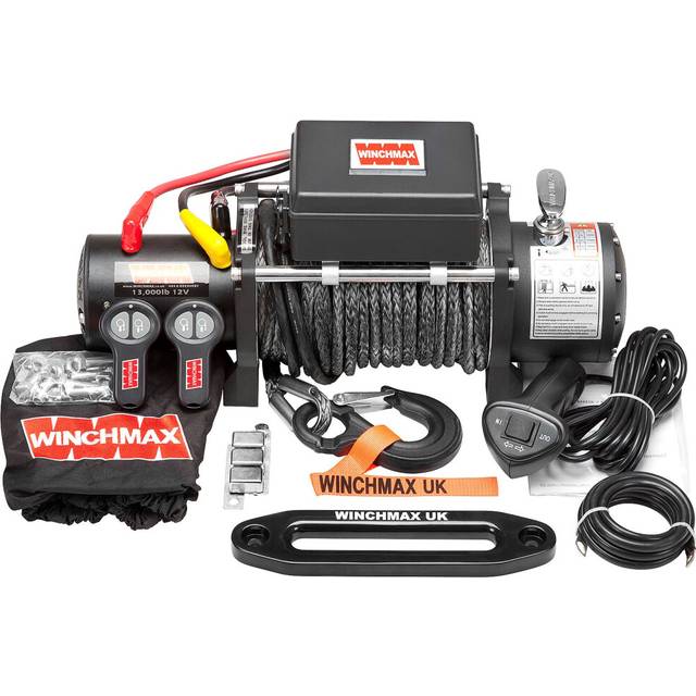 13,500lb Military Grade 12V Winch. 28m x 11mm Dyneema Rope.