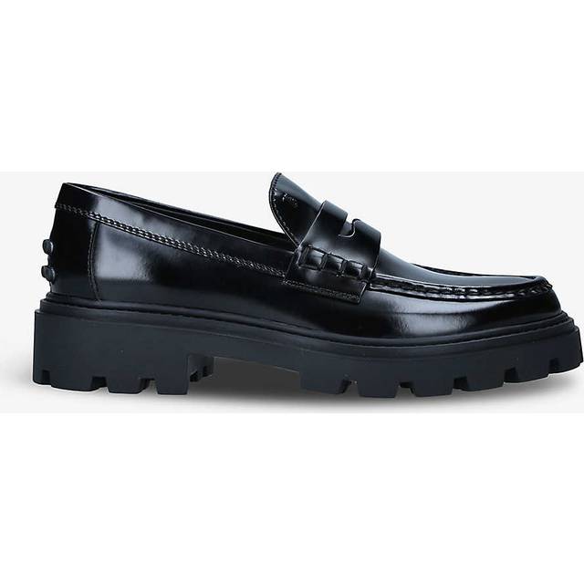 Tods Womens Black Gomma Pesante Leather Loafers Eur 36 / 3 Uk Women - BLACK