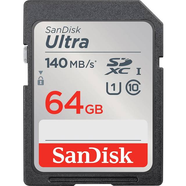 SanDisk 64 GB Ultra SDXC-kort upp till 140 MB/s med A1-appprestanda UHS-I klass 10 U1