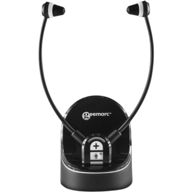 Geemarc CL7370 - Loud Wireless TV Headset for Seniors and Hearing Impaired - Can Be Used as a Personal Listener that Amplifies Ambient Sounds - Low to