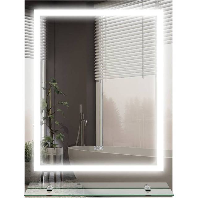 kleankin Dimmable Bathroom Mirror with LED Lights - 3 Colours - Defogging Film | TJ Hughes