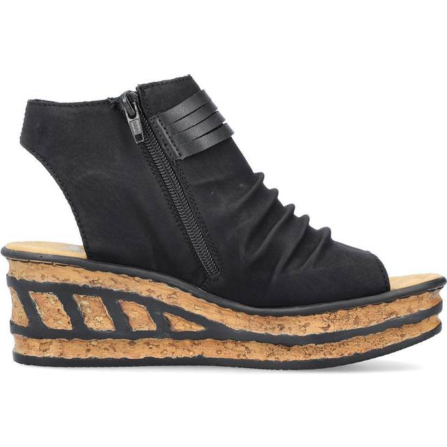 Rieker Damer 68191 sandal, svart, 39 EU