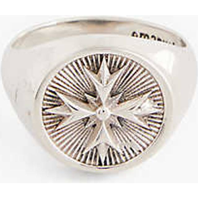 Emanuele Bicocchi Mens Silver Brand-engraved 925 Sterling Ring U - SILVER