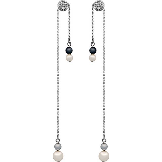 Swarovski Crystal Canopy Rhodium Plated Pearl Earrings