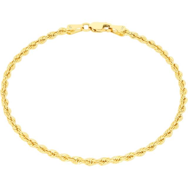 Real 14k yellow gold solid 2.5mm diamond cut rope chain bracelet anklet 7" 8" 9"