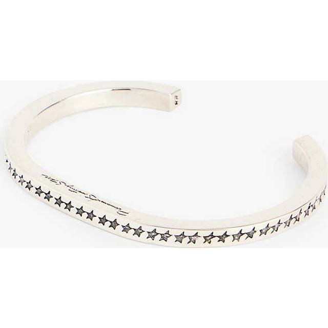 Twojeys Mens Silver Icon Monogram Sterling-silver Bangle S - SILVER