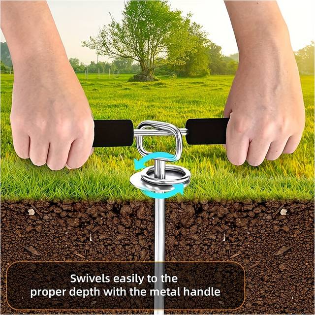 (1set Silvery, 32*6*1cm) Heavy-Duty 360 Swivel Spiral Dog Stake, Outdoor Pet Anchor With Brush