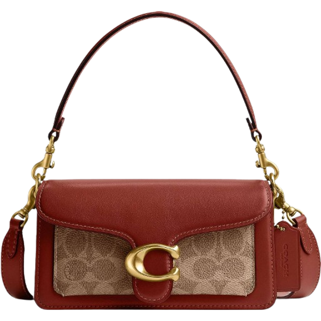 Coach Tabby 20 Signature Leather Shoulder Bag - Tan
