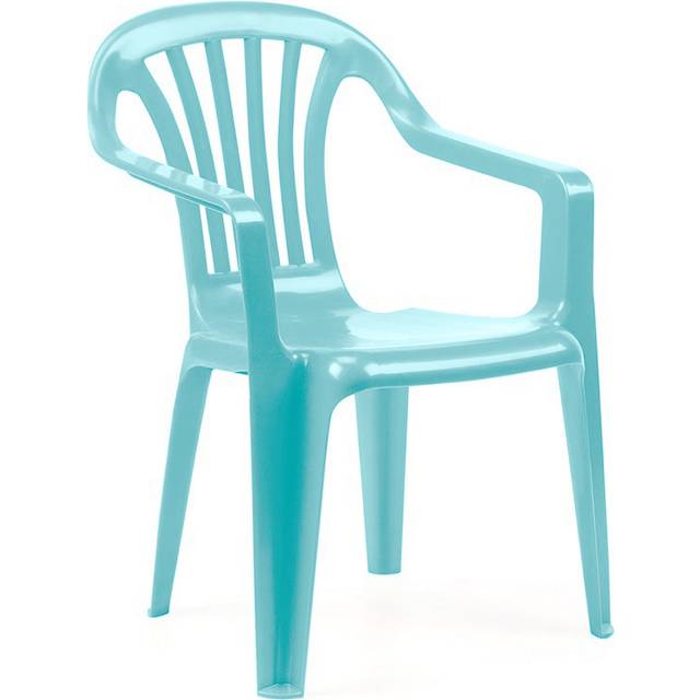 (Blue, Single) Plastic Kids Chairs - Coloured Stackable Sturdy Indoor Outdoor Children's Play