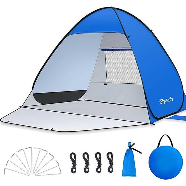 glymnis Pop Up Beach Tent Instant Portable Sun Shade Shelter (S) 1-2 Persons UPF 50+ with Extendable Floor Zipper Door Automatic Easy Up Tent
