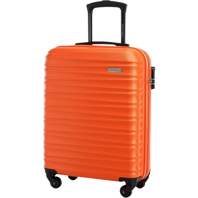 WITTCHEN GROOVE Line | Liten resväska, handbagageväska | Handbagage Rejält bagage | Hårt bagage ABS Nummerlås Teleskophandtag | 4 länkhjul | Storlek S | Orange