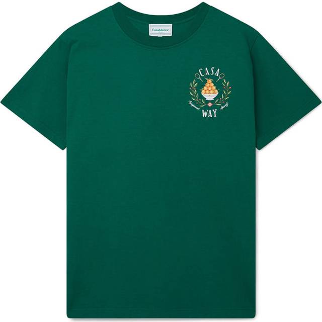 Casablanca Mens Casa Way Bowl of Oranges Printed T-Shirt in Green Cotton - Size X-Large