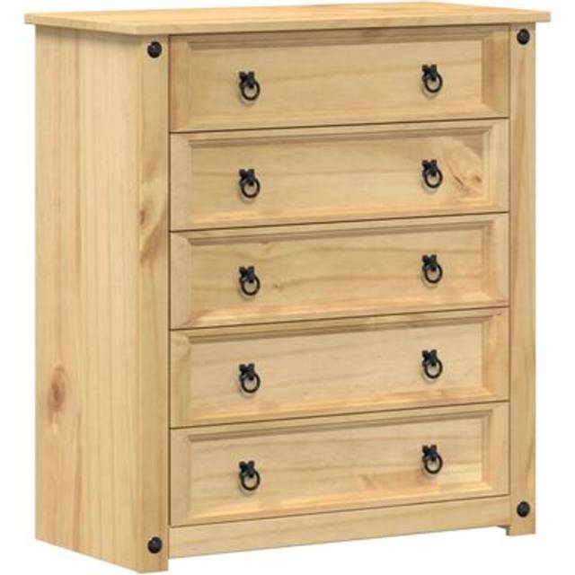 vidaXL Chest of Drawers Corona 80x40x89 cm Solid Wood Pine - Brown
