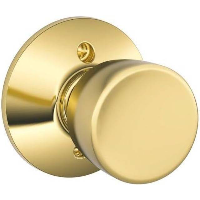 SCHLAGE Bell Knob Non-Turning Lock  Bright Brass (F170 BEL 605)