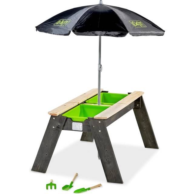 EXIT Aksent sand & water table with parasol and gardening tools