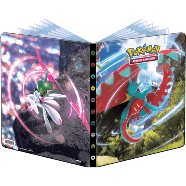 Ultra Pro Pokemon Scarlet & Violet 4 9-Pocket Portfolio Featuring Roaring Moon And Iron Valiant
