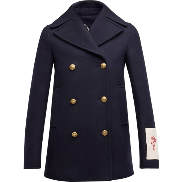 Wool Double-Breasted Button Peacoat - DARK BLUE - 40 IT (4 US)