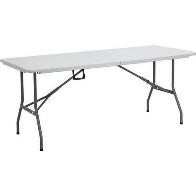 Folding Table 6ft Heavy Duty Plastic Camping Picnic Portable Banquet BBQ Tables - White - One Size