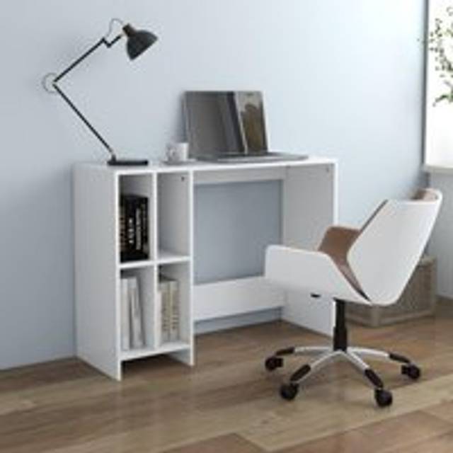 Notebook Desk White 102.5x35x75 cm Engineered Wood - One Size