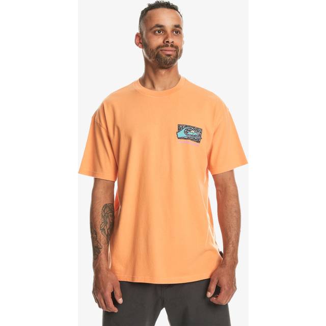 Men's Quiksilver Mens Spin Cycle Short Sleeve Oversized T-Shirt - Orange - Size: Regular/36