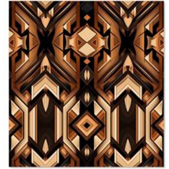 Warren Reed - Designer Black And Brown Intricate Pattern Kitchen Splashback W700Mm X H650Mm, Multi
